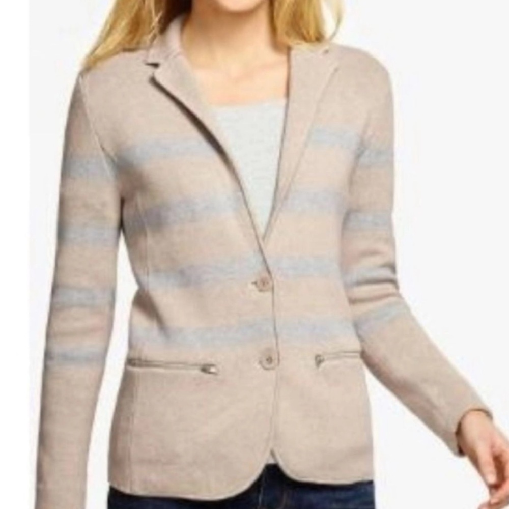 Talbots Classic Knit Sweater‎ Blazer Large Career Casual Work